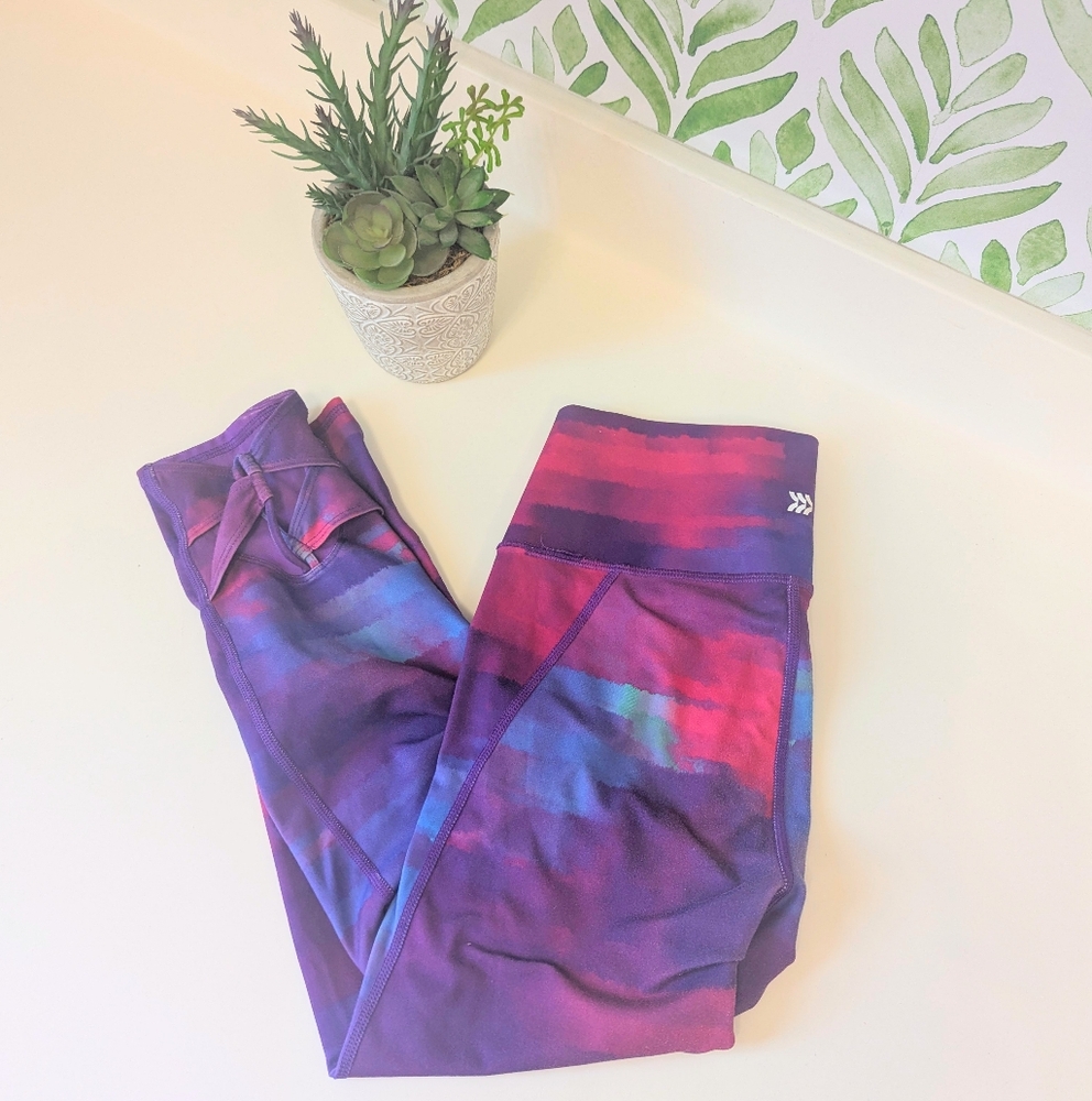 Girl's All In Motion Purple Leggings XL 14/16